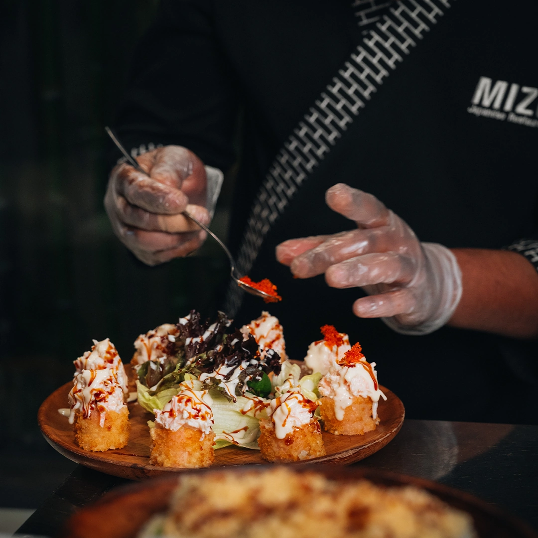 Mizu expert sushi chef preparing fresh sushi